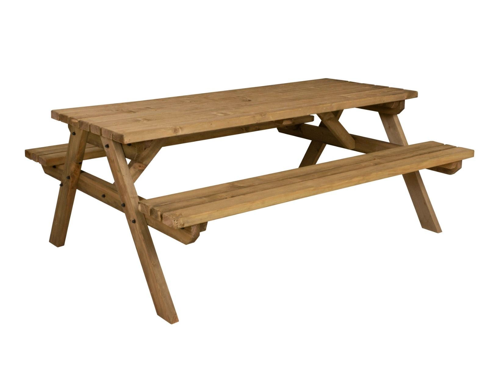 Fortem Pub Style Picnic Table and Benches Set - Rustic Finish