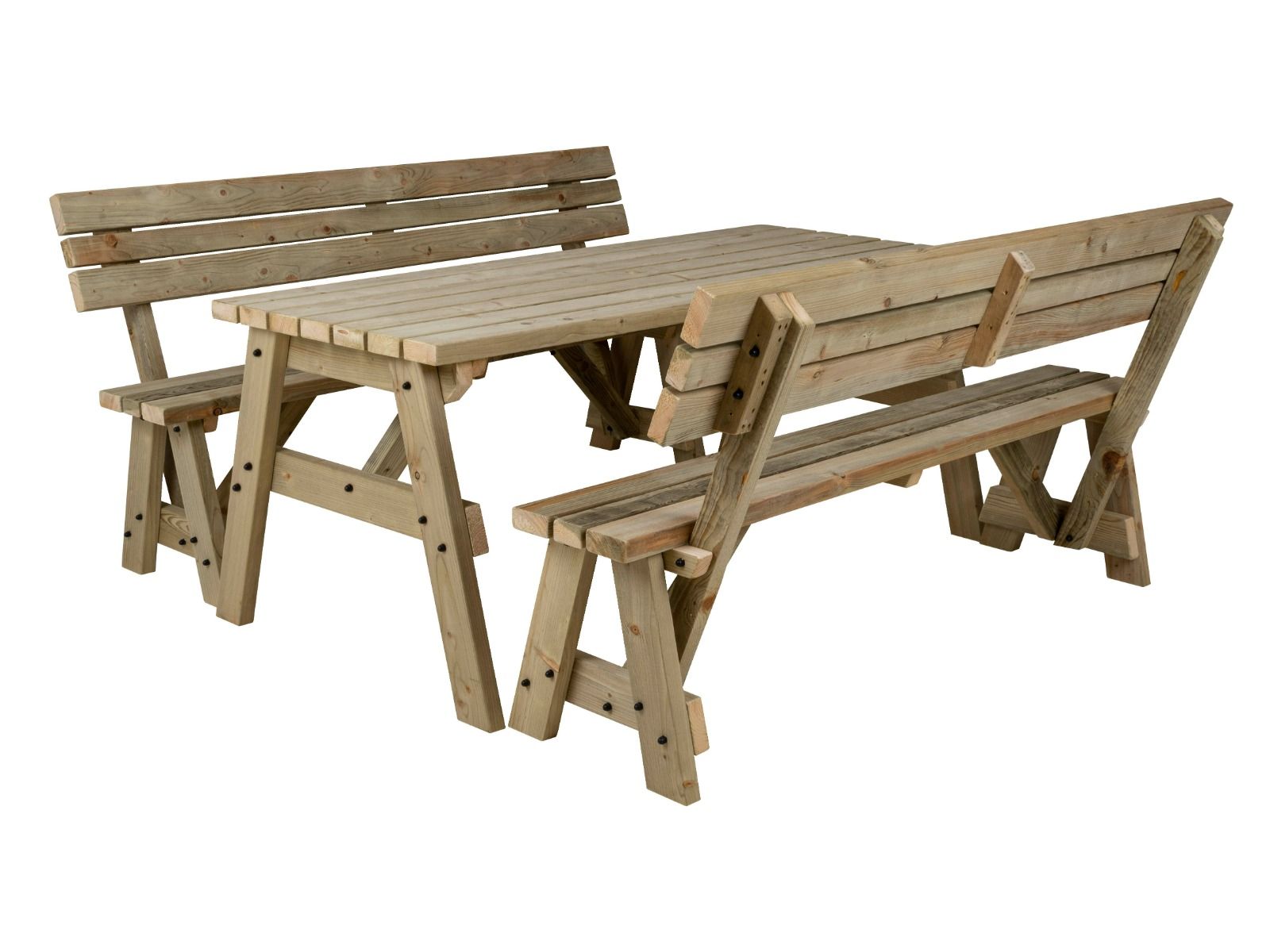 Victoria Picnic Table and Benches Set With Backrest