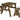 Victoria Space-Saving Rounded Picnic Table and Benches Set – Rustic Finish Wooden Outdoor Dining Set for Gardens and Patios