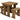 Yews Space-Saving Picnic Table and Benches Set – Rustic Finish Wooden Outdoor Dining Set for Gardens and Patios