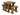 Yews Space-Saving Picnic Table and Benches Set – Rustic Finish Wooden Outdoor Dining Set for Gardens and Patios