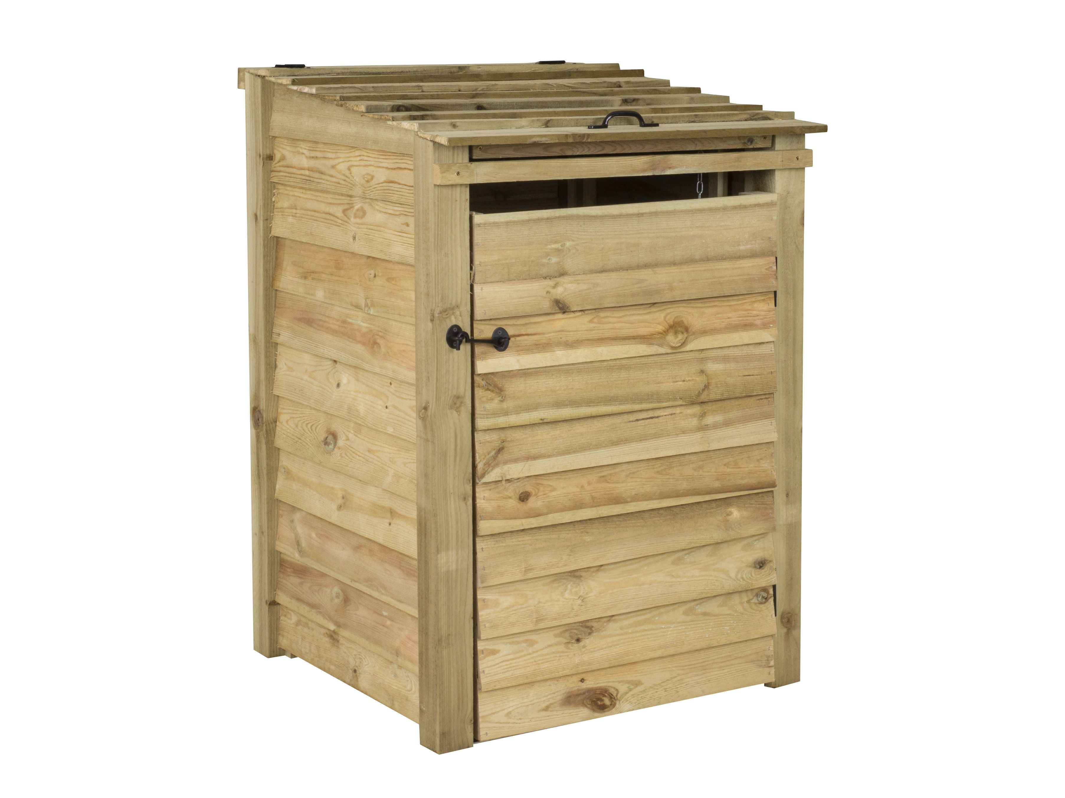 Wooden Wheelie Bin Store, Natural Finish