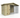 Wooden shed with a metal cage door on a white background
