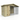 Wooden shed with a metal cage door on a white background