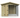 Wooden dog kennel with metal gate on a white background