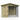 Wooden dog kennel with metal gate on a white background