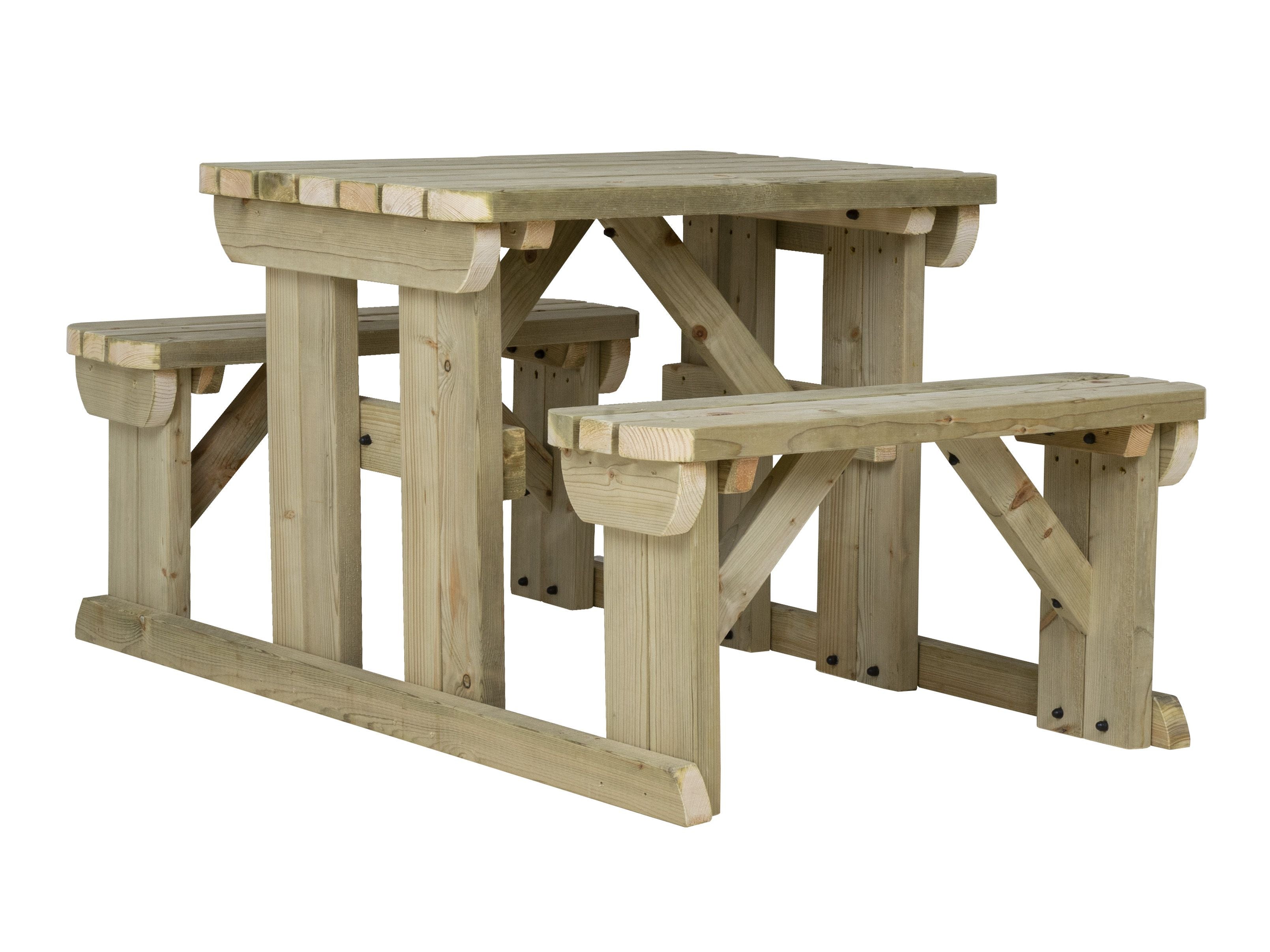 Abies Rounded Picnic Table and Benches Set