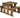 Abies Rounded Picnic Table and Benches Set - Rustic Finish Wooden Outdoor Dining Set for Gardens and Patios