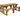 Abies Rounded Picnic Table and Benches Set - Rustic Finish Wooden Outdoor Dining Set for Gardens and Patios