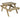 Fortem Rounded Pub Style Picnic Table and Benches Set - Wooden Outdoor Dining Set for Gardens, Patios, and Pubs