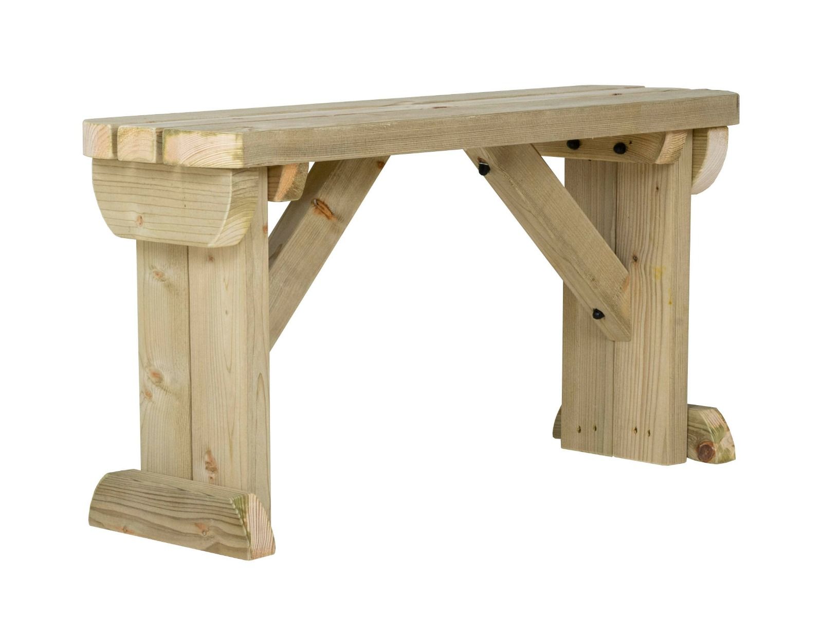 Hollies Wooden Garden Rounded Bench, Outdoor Fence Seat
