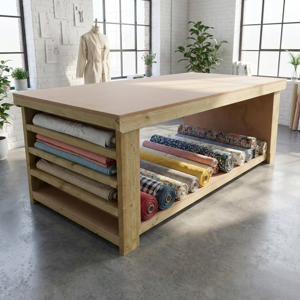 Textile Mdf MDF Top Workbench with Extra Shelving | Durable & Spacious – Arbor ...