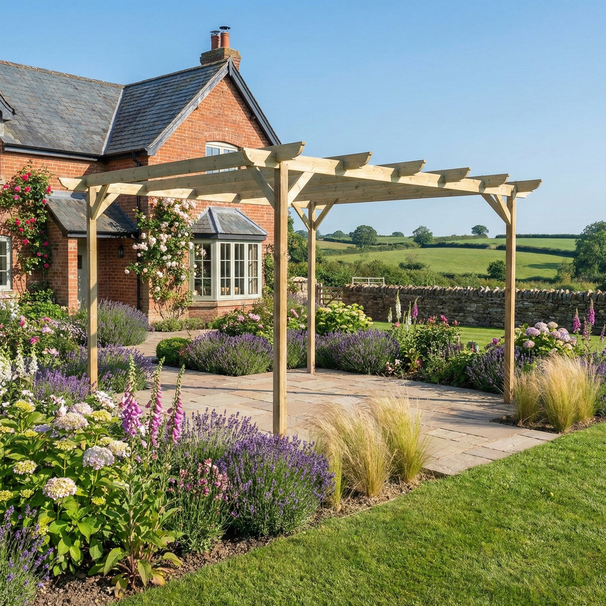 Premium Wooden Pergola Kit Ideal For Patios Gardens Arbor Garden premium-wooden-pergola-kit-ideal-for-patios-gardens-arbor-garden