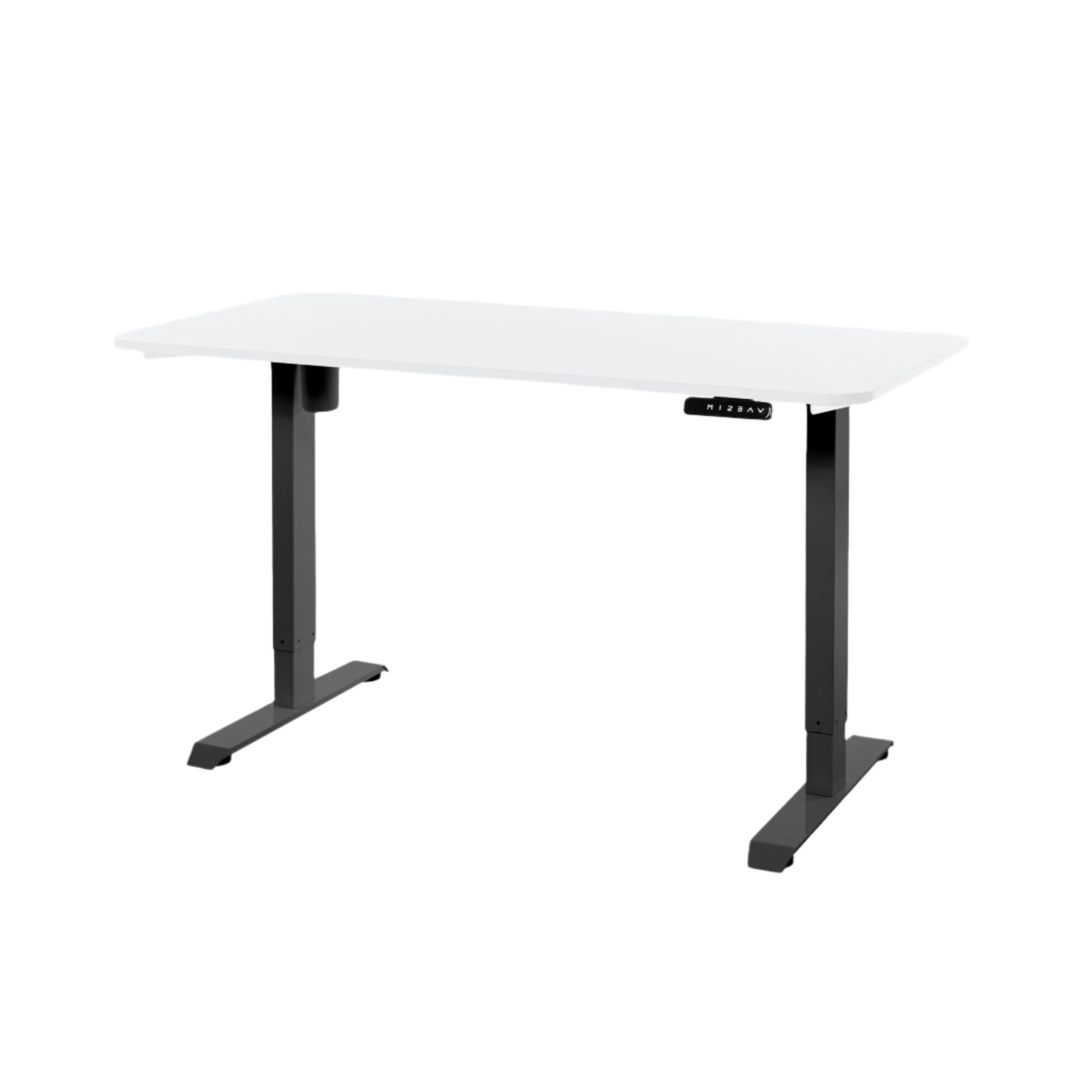 DESKO V1 Black Standing Desk With 140x70cm White Tabletop
