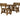 Victoria Picnic Table and Benches Set With Backrest - Rustic Finish Wooden Outdoor Dining Set for Gardens and Patios