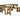Victoria Space-Saving Rounded Picnic Table and Benches Set – Rustic Finish Wooden Outdoor Dining Set for Gardens and Patios