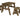 Victoria Space-Saving Rounded Picnic Table and Benches Set – Rustic Finish Wooden Outdoor Dining Set for Gardens and Patios