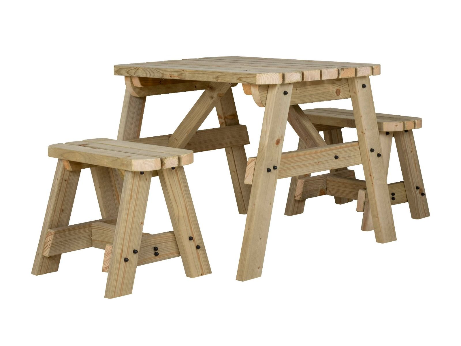 Victoria Rounded Space Saving Picnic Table and Benches Set