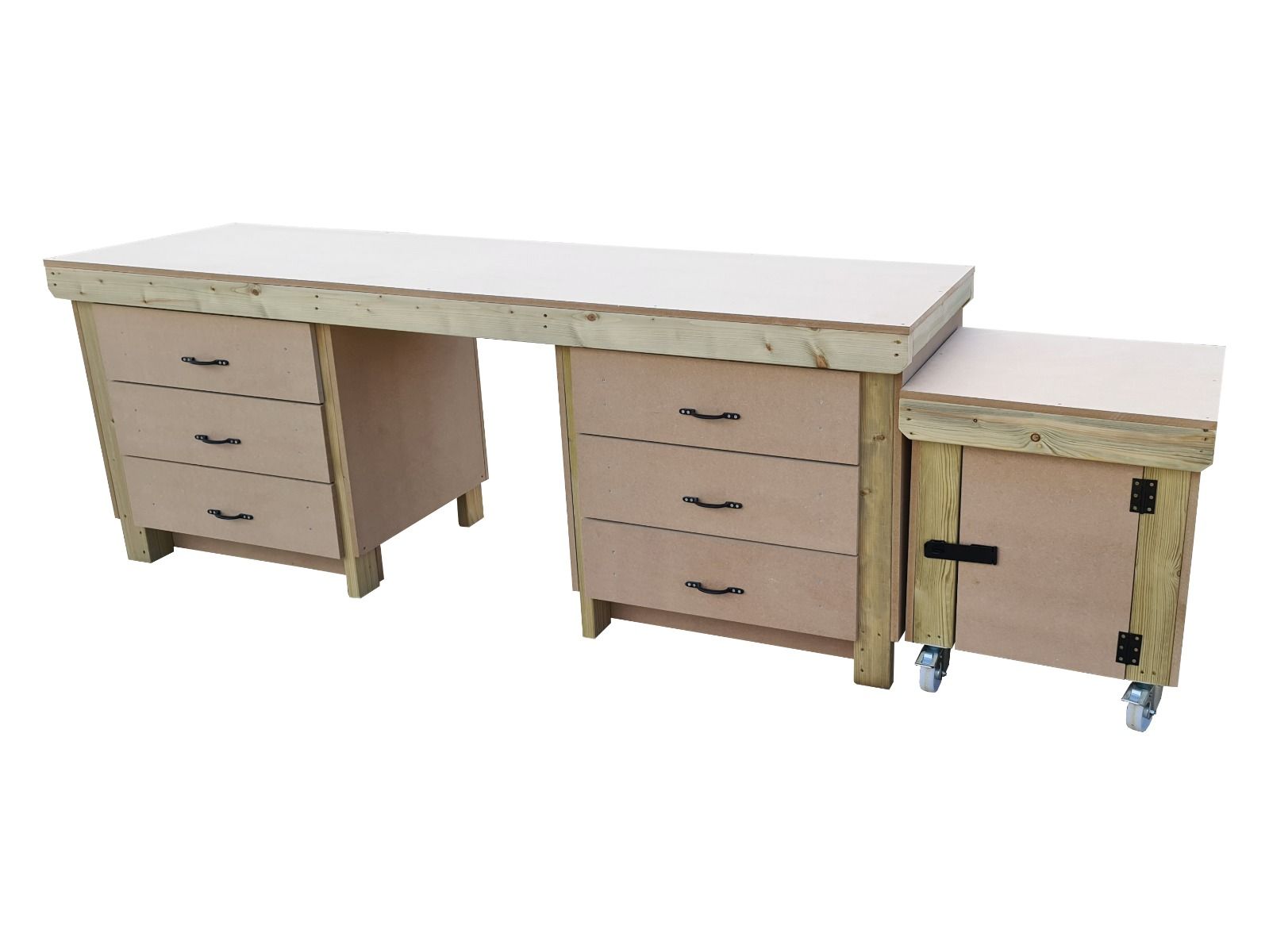 Workbench with Drawers & Lockable Cupboard | Wooden & Secure – Arbor ...
