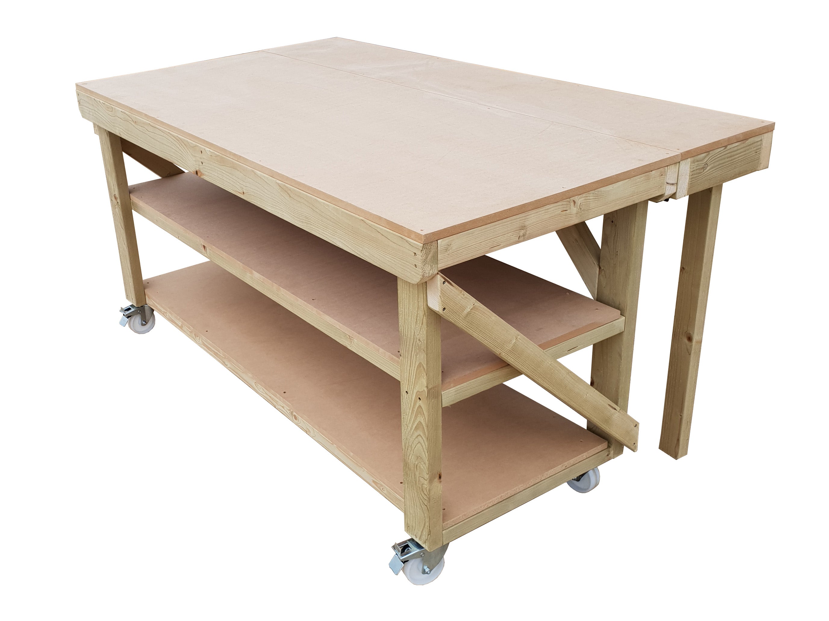 Wooden Extendable Workbench | MDF Top for Extra Workspace – Arbor ...