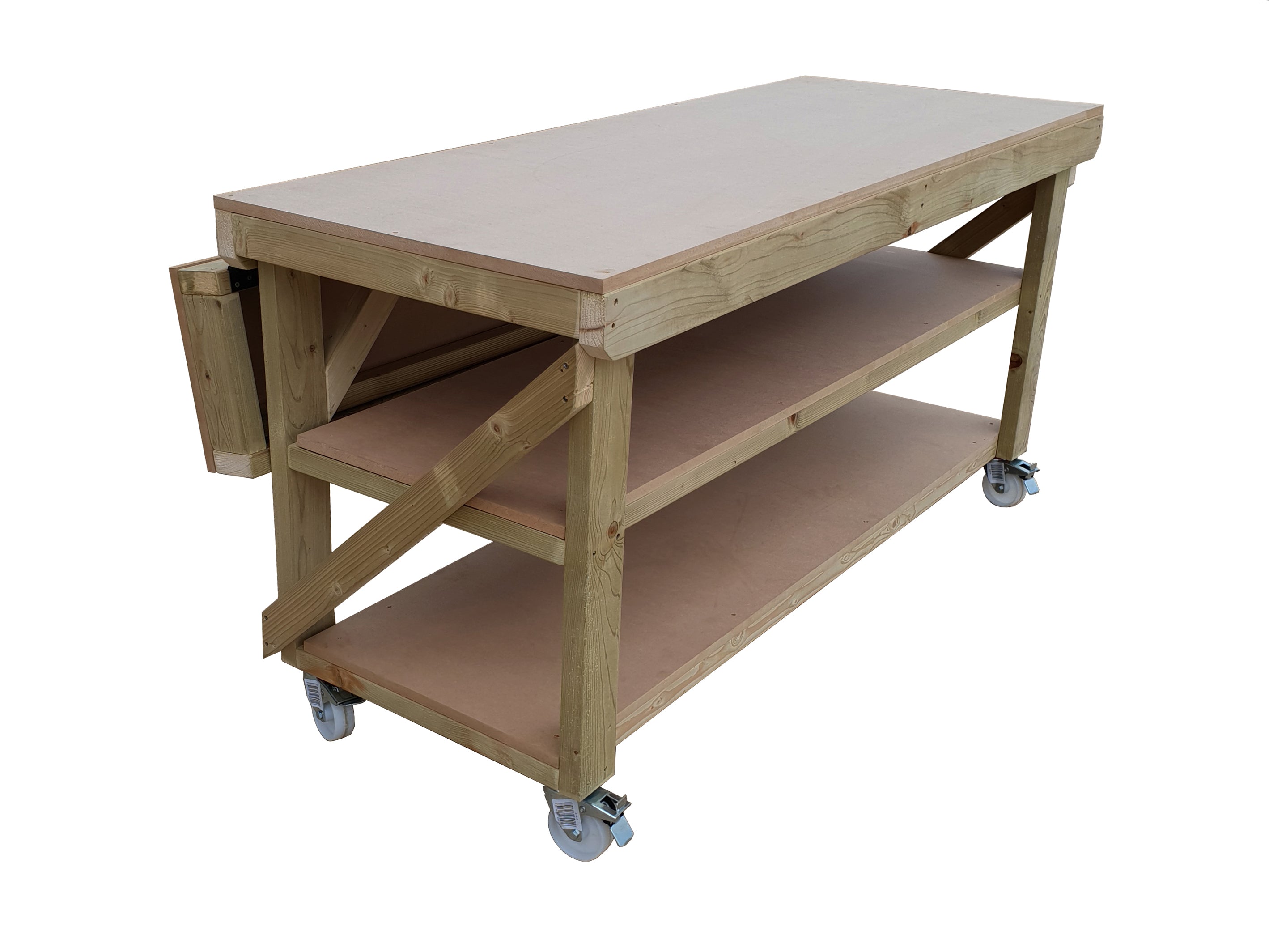 Wooden Extendable Workbench | MDF Top for Extra Workspace – Arbor ...