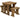 Yews Space-Saving Picnic Table and Benches Set – Rustic Finish Wooden Outdoor Dining Set for Gardens and Patios