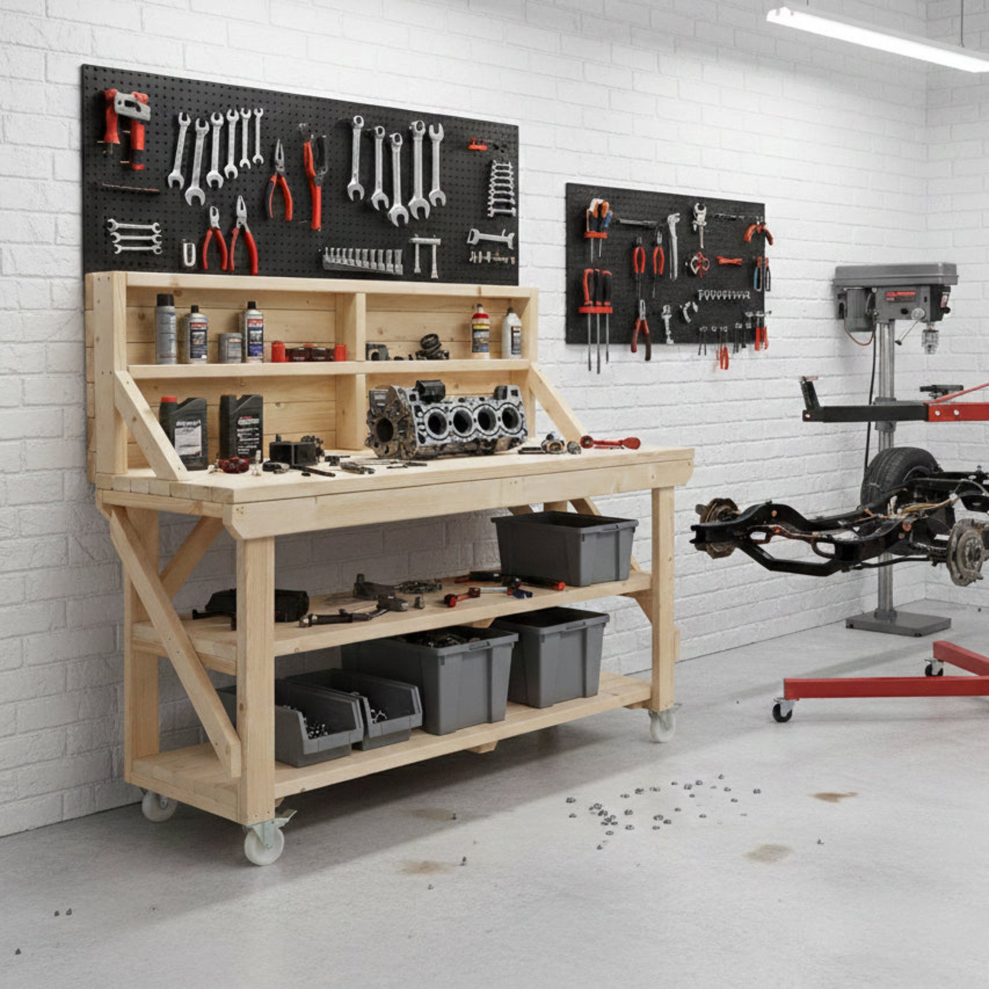 Removeable Workbench Panel Acorn Kiln-Dried Wooden Workbench | Reliable DIY Workspace – Arbor ...