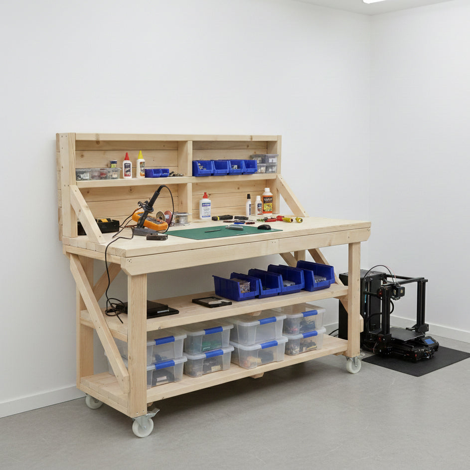 Workbench Privacy Panel Acorn Kiln-Dried Wooden Workbench | Reliable DIY Workspace – Arbor ...
