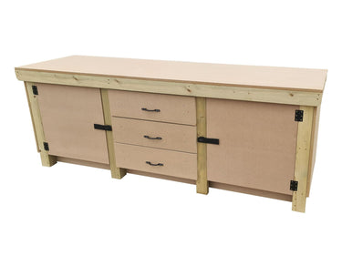 Workbench with Drawers & Lockable Cupboard | Sturdy & Secure – Arbor ...