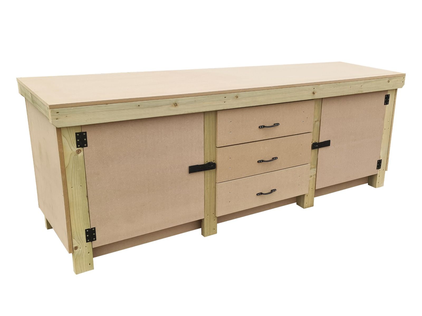 Workbench with Lockable Cupboard & Drawers V.8 – Arbor Garden Solutions