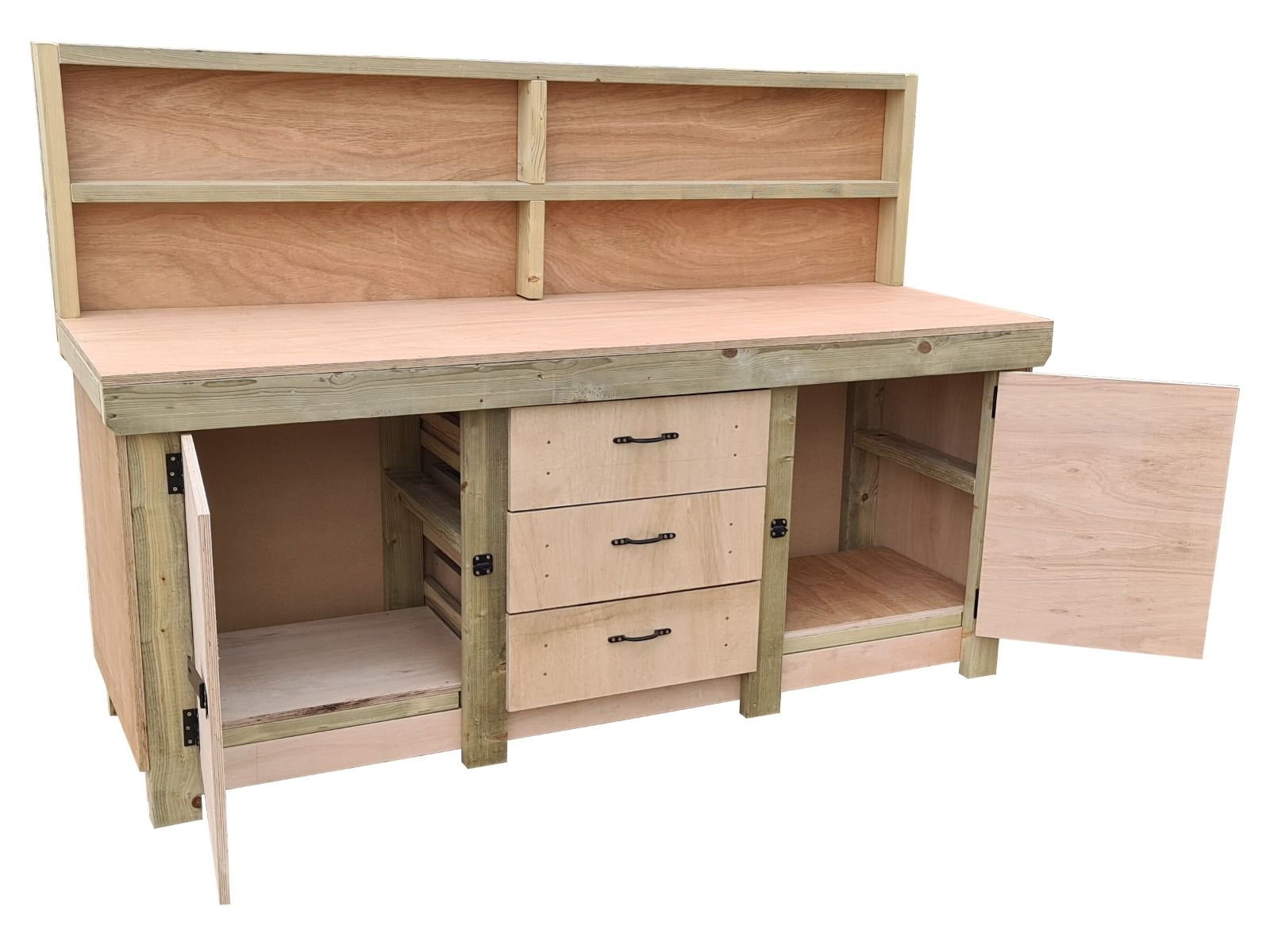Workbench with Lockable Cupboard & Drawers – Arbor Garden Solutions