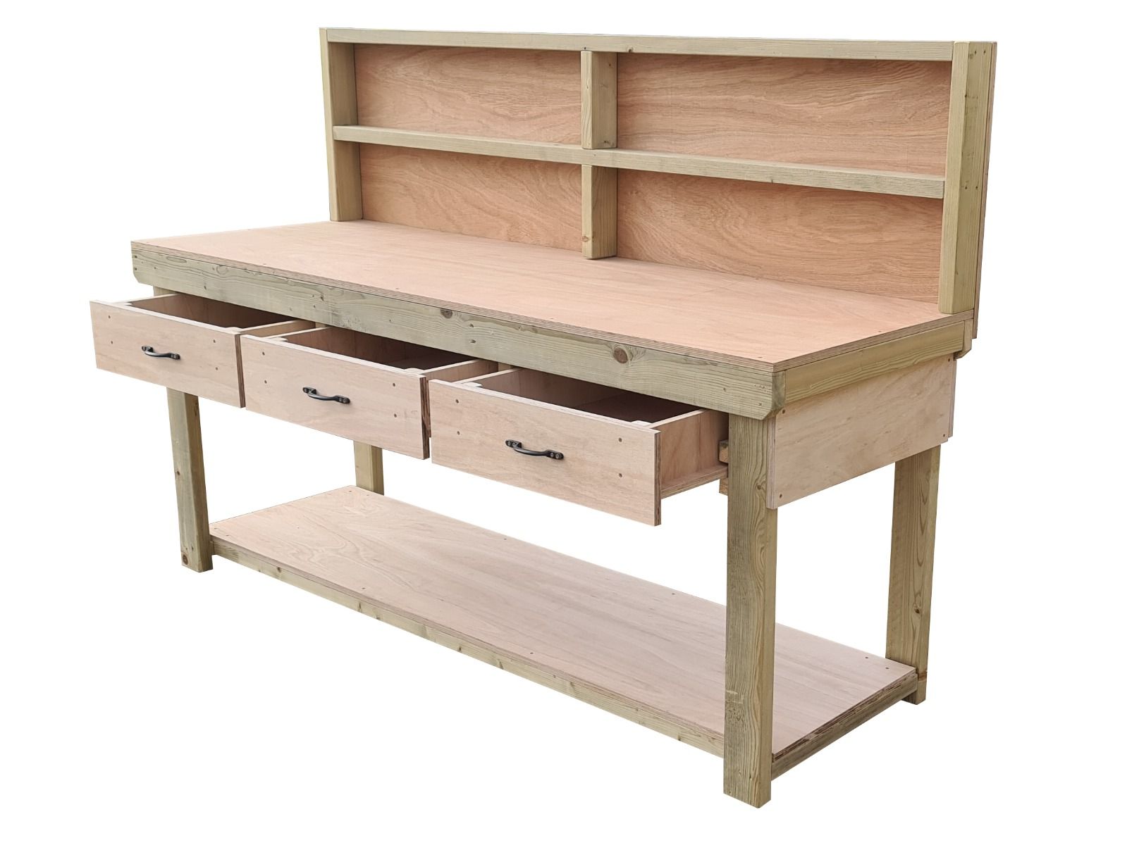Heavy-Duty Wooden Workbench with Drawers | Easy Assembly – Arbor Garden ...