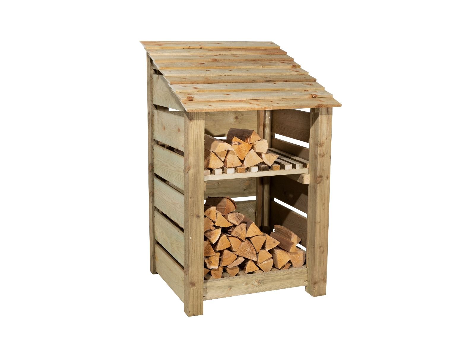 Spanish. Log Store Premium Single Bay Slatted Wooden Log Store – Sturdy & Stylish – Arbor ...