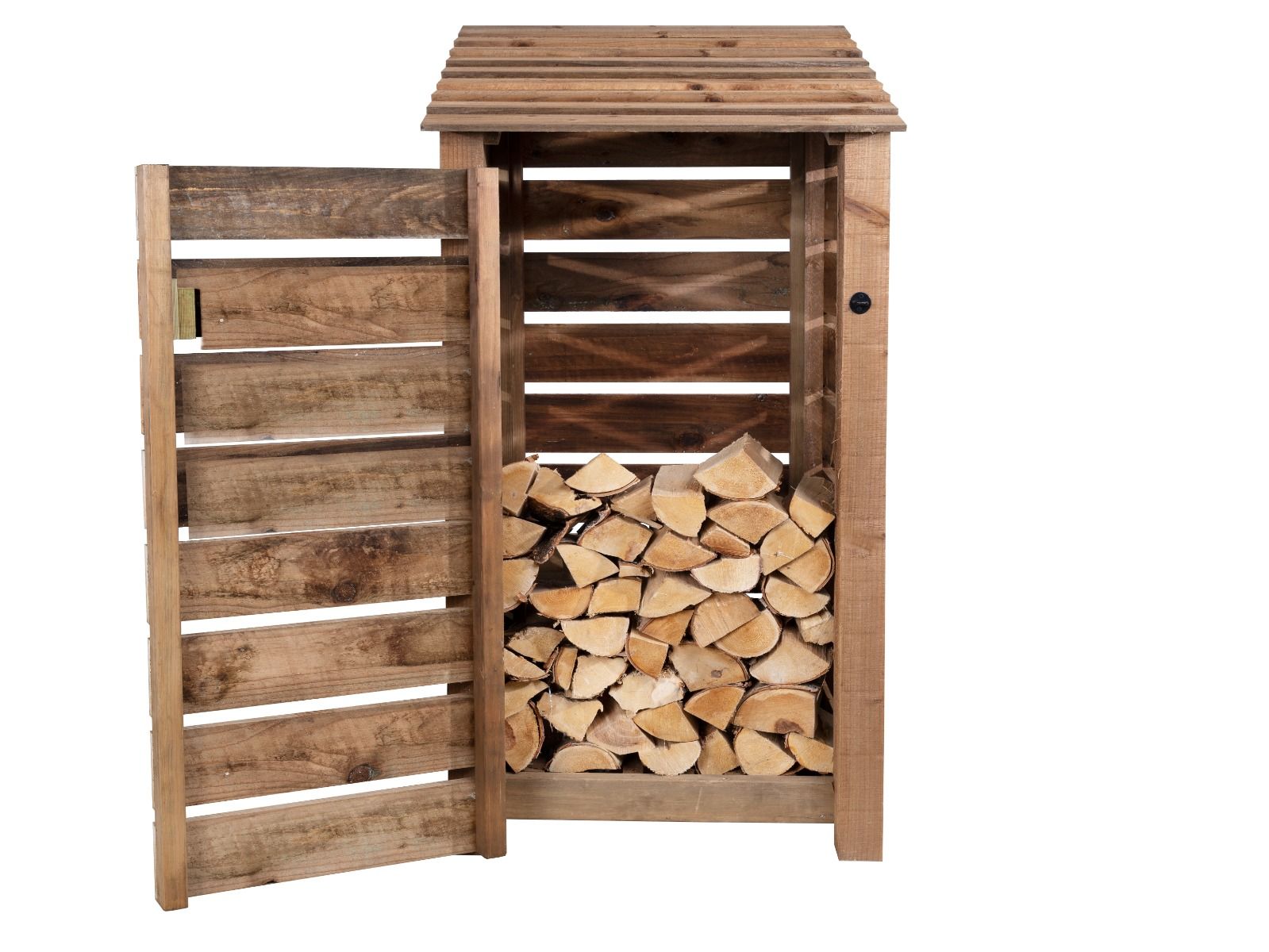 Spanish. Log Store Durable Single Bay Wooden Log Store with Slatted Panels – Arbor Garden ...