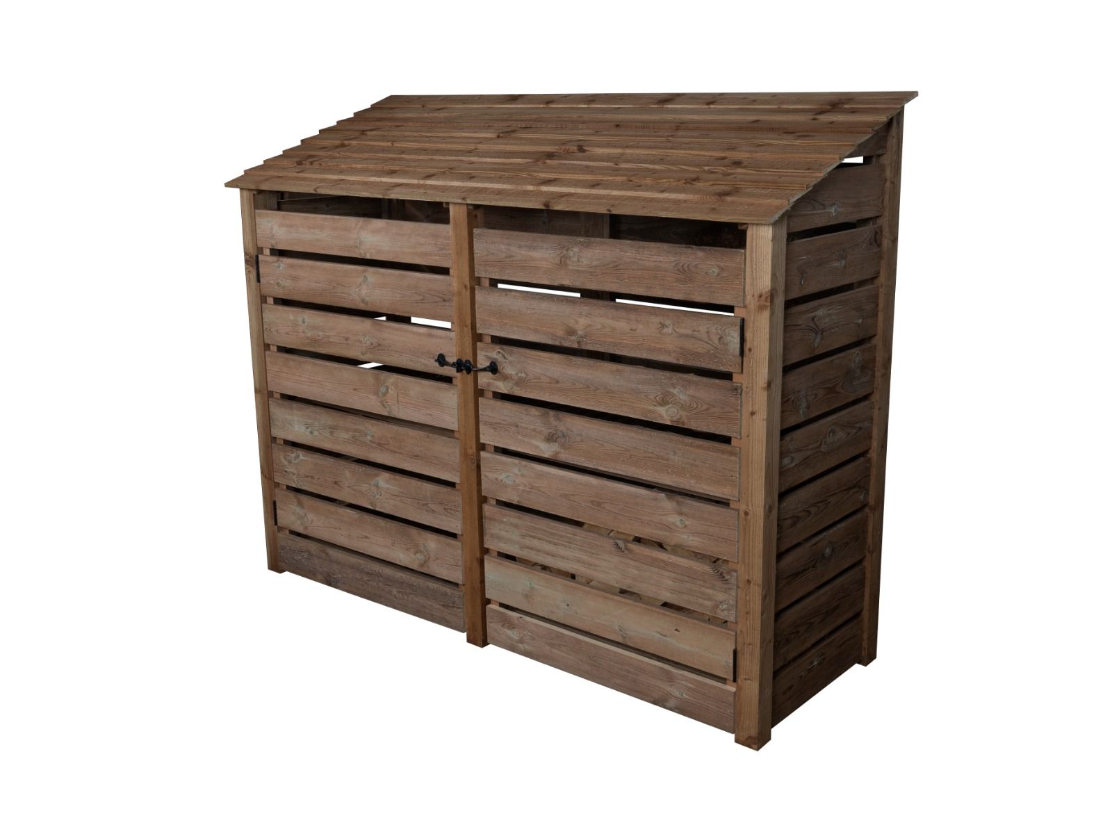 Wooden Log Store 4ft Slatted Firewood Storage With Door - UK