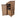 Slatted Wooden Log Store With Door and Shelf W-79cm, H-126cm or 180cm, D-88cm - Brown Finish