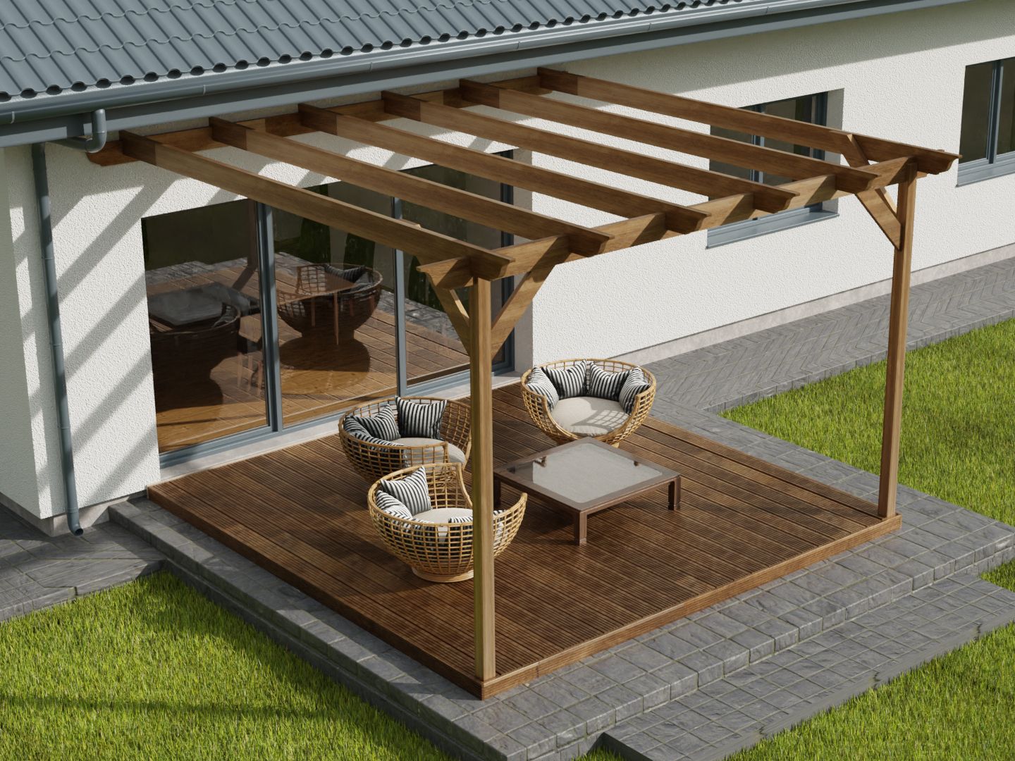 Beautiful view of About This Pergola Kit Configuration