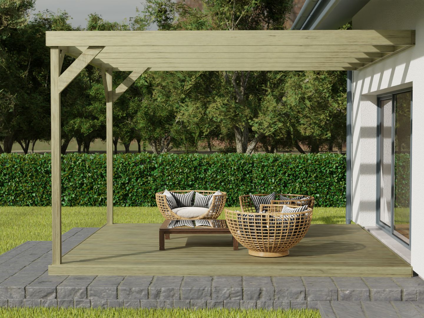 Wall-Mounted Box Pergola & Decking Kit – Stylish & Space-Saving – Arbor ...