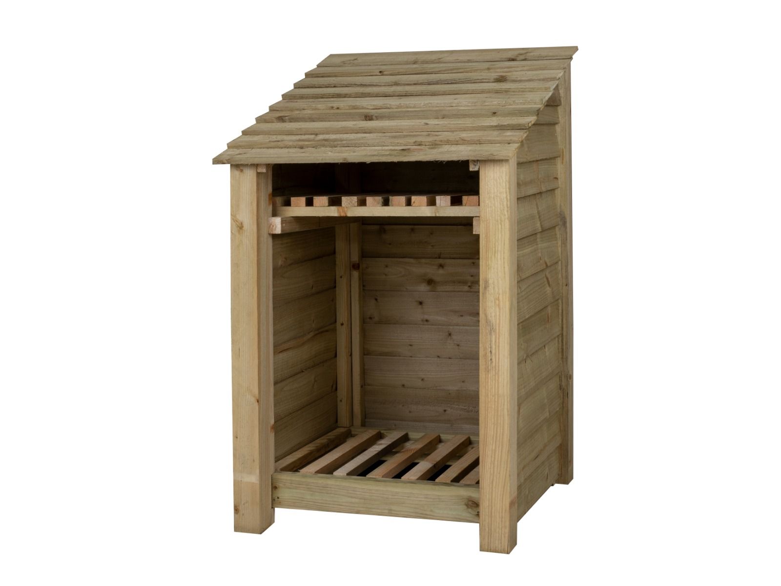 Wooden Log Store with Shelf W-79cm, H-126cm or 180cm, D-88cm