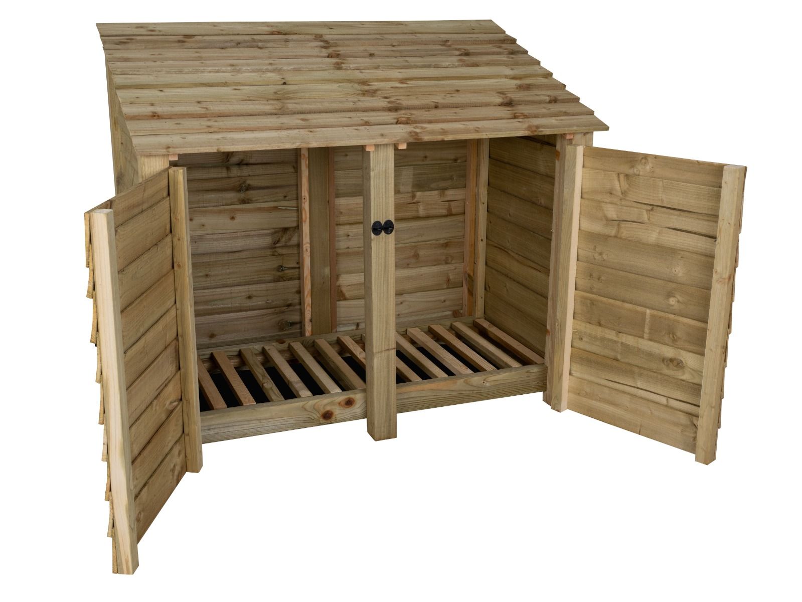 Wooden Log Store with Door W-146cm, H-126cm or 180cm, D-88cm
