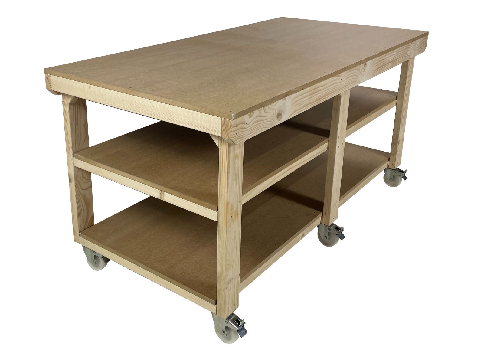 Wooden Workbench Made of Super Heavy Duty Timber, 3ft to 6ft in