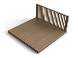 Decking kit with one side balustrade 