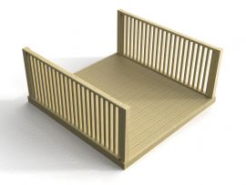 Decking kit with two side balustrade