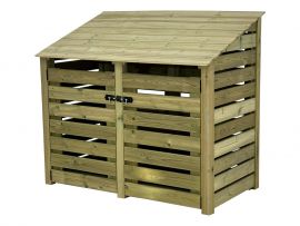 Premium Slatted Wooden Log Store (W-146cm, H-126cm / 180cm, D-88cm)