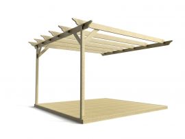 Wall mounted pergola and decking kit (Orchid design)