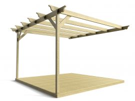 Wall mounted pergola and decking kit (Ovolo design)