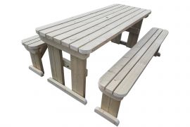 ASPEN Rounded Picnic Table Benches Set