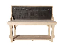 Heavy Duty Kiln-dry Wooden Workbench With Peg Board - 46 piece peg kit INCLUDED!!