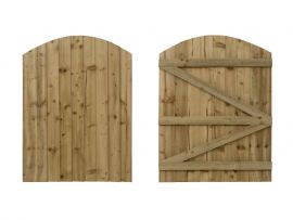 Featheredge Arch Top Wooden Garden and Side Gates (v3)