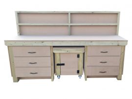 Wooden MDF Workbench With Drawers and Functional Lockable Cupboard (V5-V6)